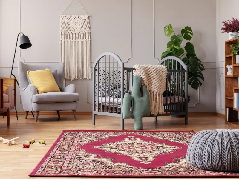 Gereinigde vloerkleden en tapijten